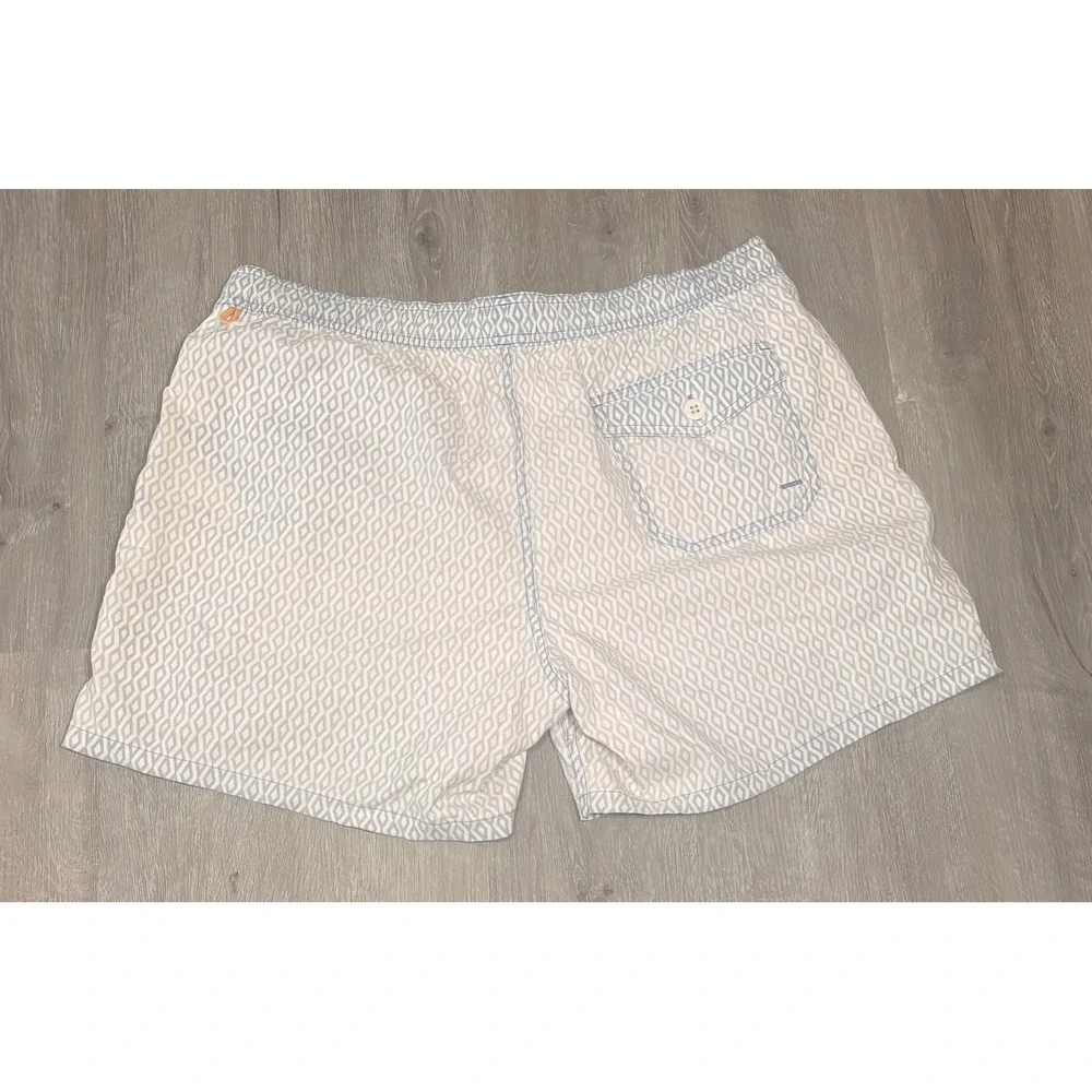 J. Crew Mens Blue Diamond Geometric Swim Trunks Board Shorts Large AV304 SP21